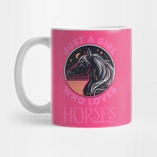 Just A Girl Who Loves Horses - Pink Text Mug